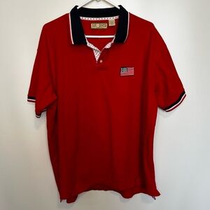 Sun River Polo Shirt with American Flag